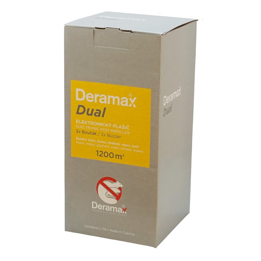 Deramax®-Dual - Elektronický plašič (odpudzovač) krtkov a hlodavcov.