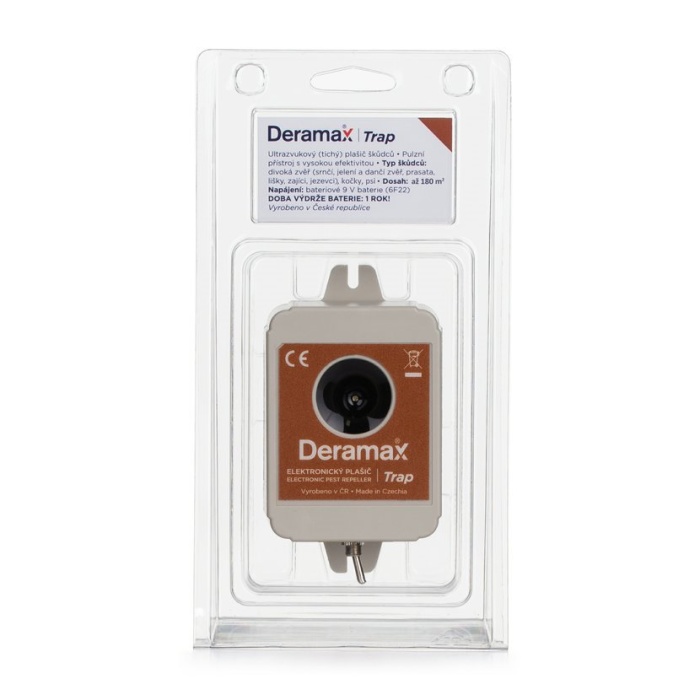 Deramax® Trap Ultrazvukový plašič - odpudzovač mačiek, psov a divokej zveri