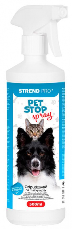 PET STOP prírodný pachový odpudzovač mačiek a psov, rozprašovač 500ml Strend Pro