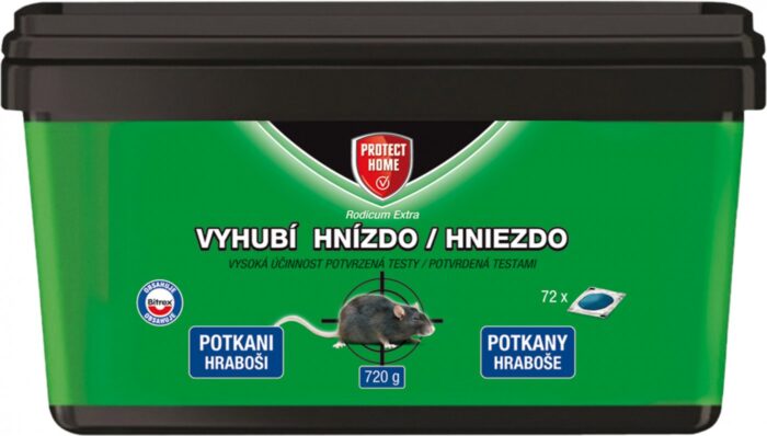 RODICUM EXTRA Mäkká návnada Potkany a hraboše 720g Protect Home RODICUM EXTRA Mäkká návnada Potkany a hraboše 720g Protect Home • Kliešť.sk