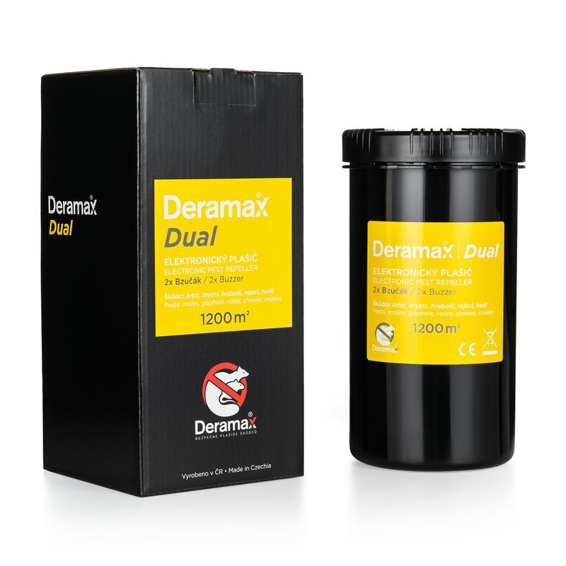 Deramax®-Dual - Elektronický plašič (odpudzovač) krtkov a hlodavcov.