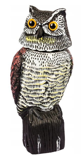 Plasič vtákov Sova solárna, svietiace oči, otáčajúca hlava, 43cm Strend Pro