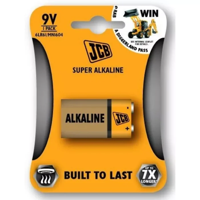 Alkalická batéria 9V JCB SUPER 6LR61 Alkalická batéria 9V JCB SUPER 6LR61, 1 ks