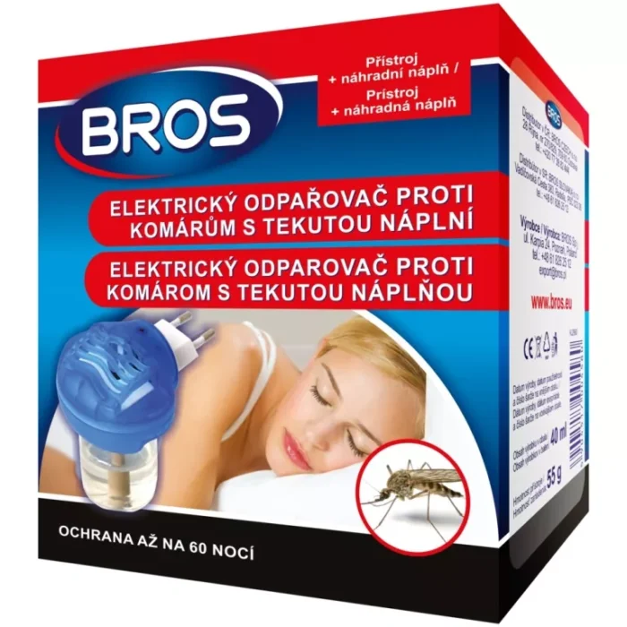 BROS elektrický odparovač + tekutá náplň proti komárom BROS elektrický odparovač + tekutá náplň proti komárom