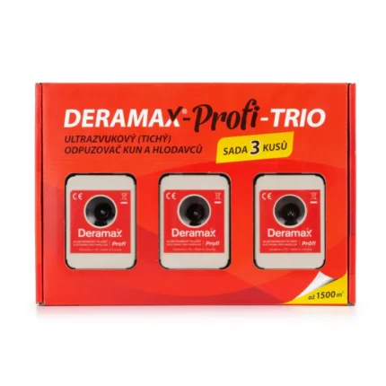 Deramax Profi Trio Ultrazvukový odpudzovač plašič kún a hlodavcov súprava 3 ks Deramax-Profi Trio Ultrazvukový odpudzovač plašič kún a hlodavcov súprava 3 ks