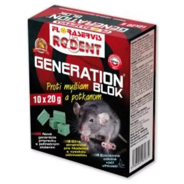 GENERATION BLOK proti myšiam a potkanom Floraservis GENERATION BLOK proti myšiam a potkanom Floraservis