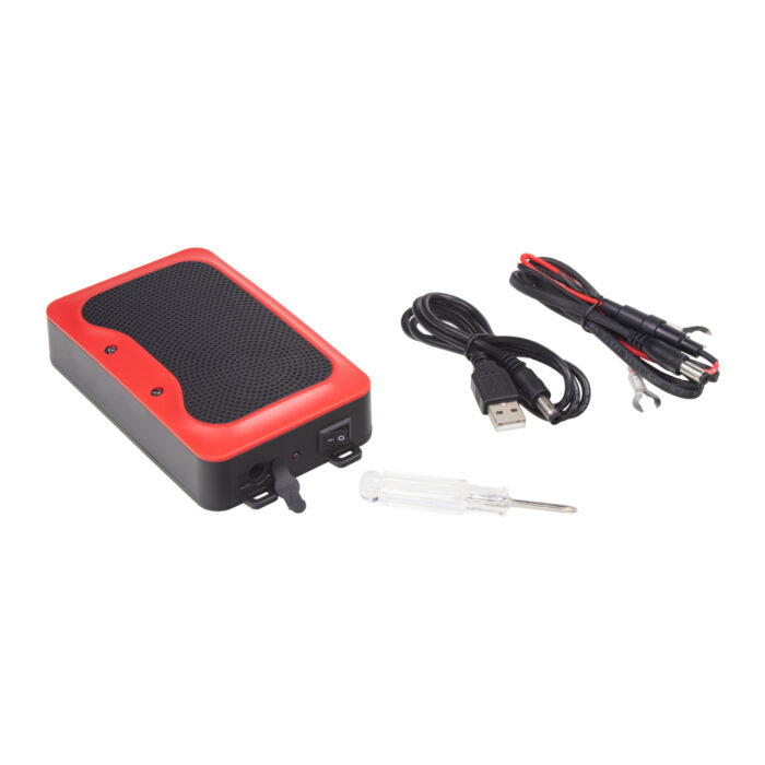 USB-C Univerzálny odpudzovač kún, hlodavcov a mačiek CARCLEVER CAR 6a (230V, 12V, USB-C, AA batérie) • Kliešť.sk