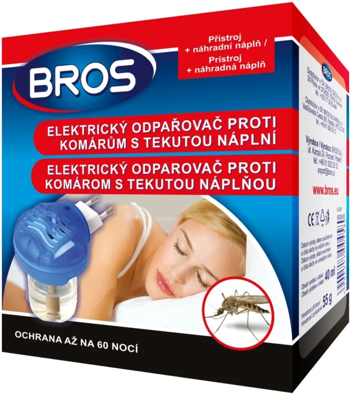 BROS elektrický odparovač + tekutá náplň proti komárom BROS elektrický odparovač + tekutá náplň proti komárom • Kliešť.sk