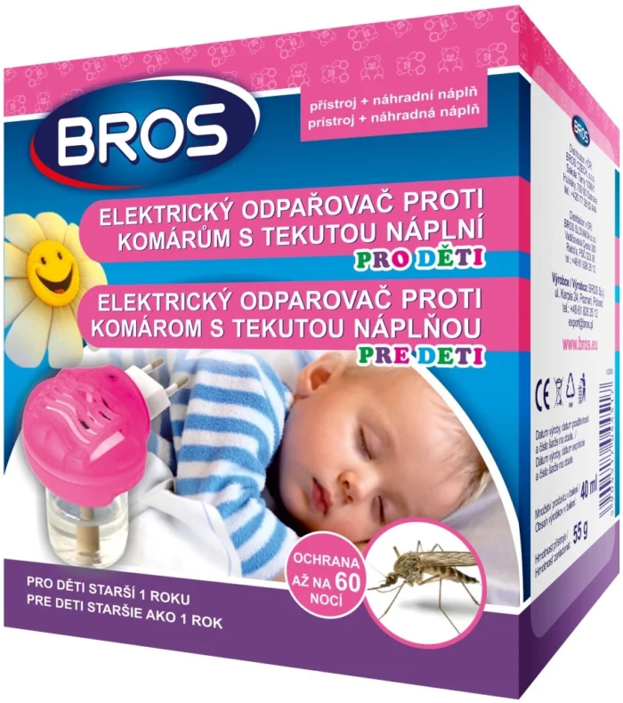 BROS elektrický odparovač pre deti + tekutá náplň proti komárom Elektronická pasca na hlodavce Waitech Profesional • Kliešť.sk