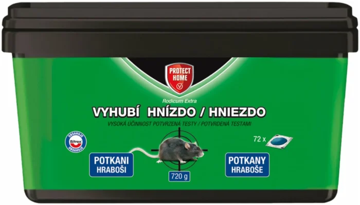 RODICUM EXTRA Mäkká návnada Potkany a hraboše 720g Protect Home RODICUM EXTRA Mäkká návnada Potkany a hraboše 720g Protect Home • Kliešť.sk