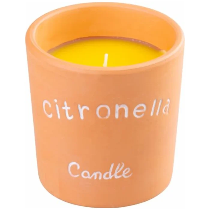 Sviečka Citronella v Terakote - Repelentná sviečka proti komárom Sviečka Citronella v Terakote – Repelentná sviečka proti komárom, 185 g, 100×100 mm • Kliešť.sk