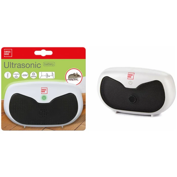 Ultrazvukový odpudzovač hlodavcov na batérie SWISSINNO 20 m² BIOPROSPECT STOP zápachu 500ml • Kliešť.sk