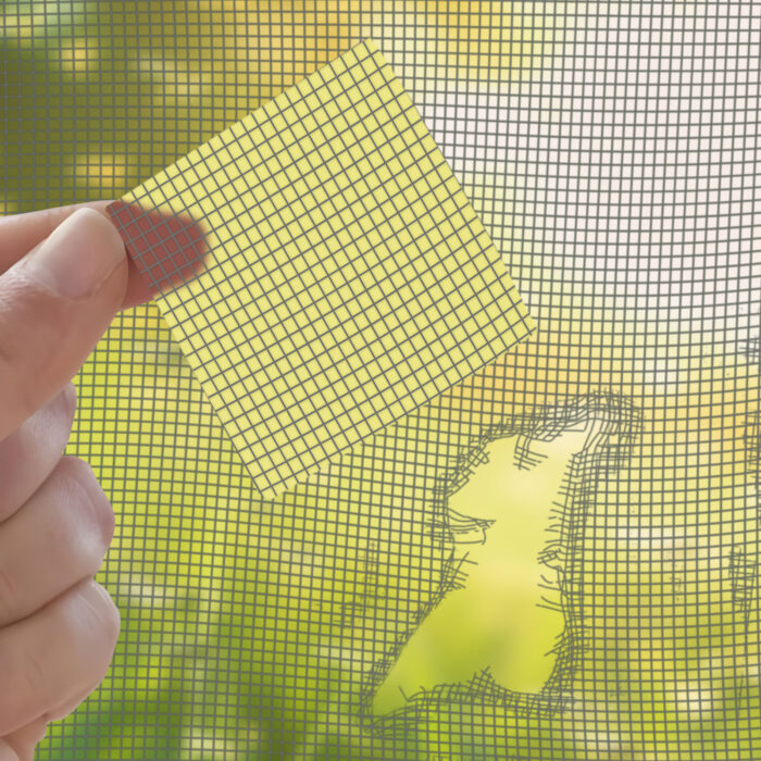 Opravný fľak k sieťke proti hmyzu – 10 x 10 cm – sivý – 4 ks / balenie • Kliešť.sk