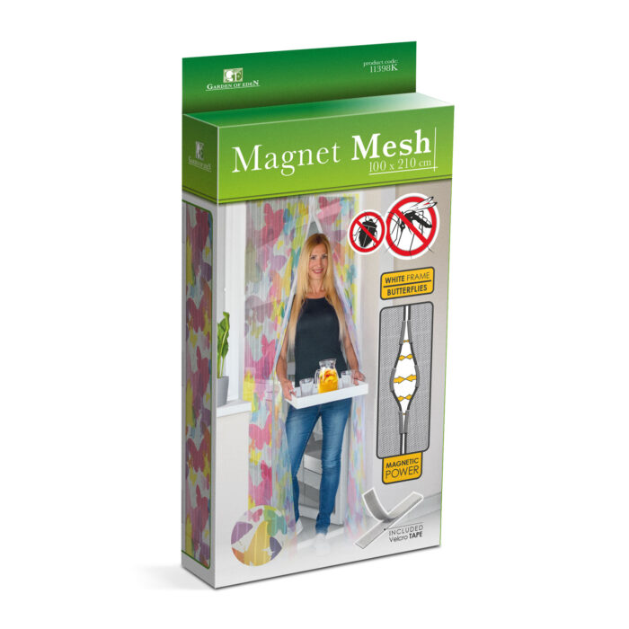 Sieťka proti hmyzu na dvere – magnetická- 100 x 210 cm – farebné motýle • Kliešť.sk