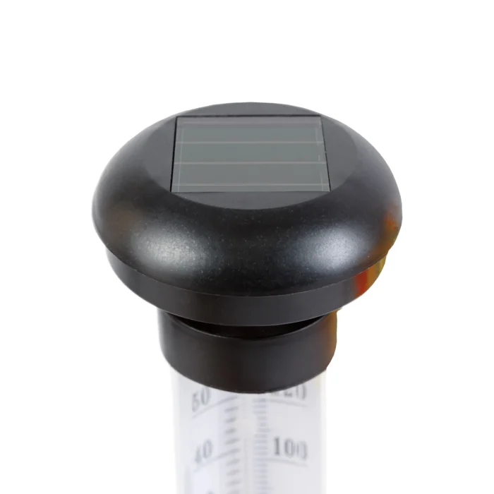 5 cm Solárny záhradný teplomer s LED osvetlením – Ø6,3 x 44,5 cm, studená biela • Kliešť.sk