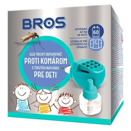 BROS elektrický odparovač pre deti + tekutá náplň proti komárom 60 nocí ochrany