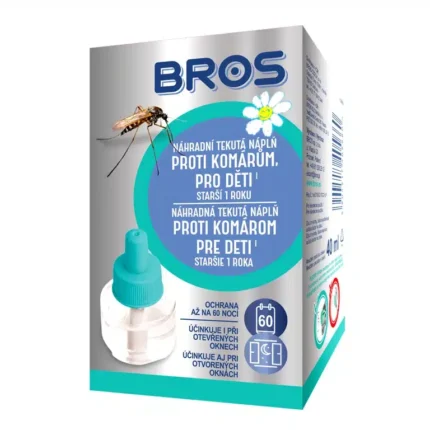 Náhradná náplň BROS do odparovača pre deti - 60 nocí ochrany proti komárom Náhradná náplň BROS do odparovača pre deti – 60 nocí ochrany proti komárom • Kliešť.sk