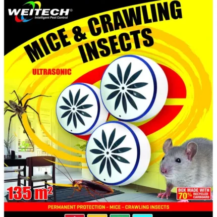 Ultrazvukový odpudzovač hlodavcov a hmyzu Weitech WK3523 - Sada 3x na 135 m²