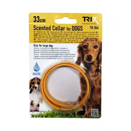 Voňavý obojok pre psov TRIXLINE TR 264 s esenciálnymi olejmi 33 cm – Oranžový Kliešť.sk • Nedajte klieštom šancu!