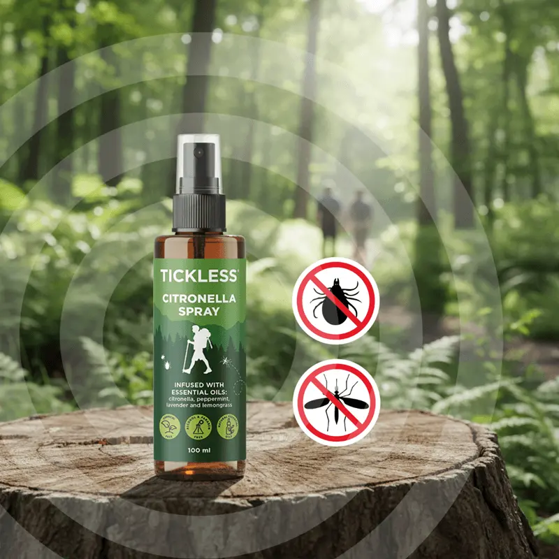 Tickless Outdoor prírodný repelentný sprej s citronelou pre ľudí 100 ml – Obrázok 3