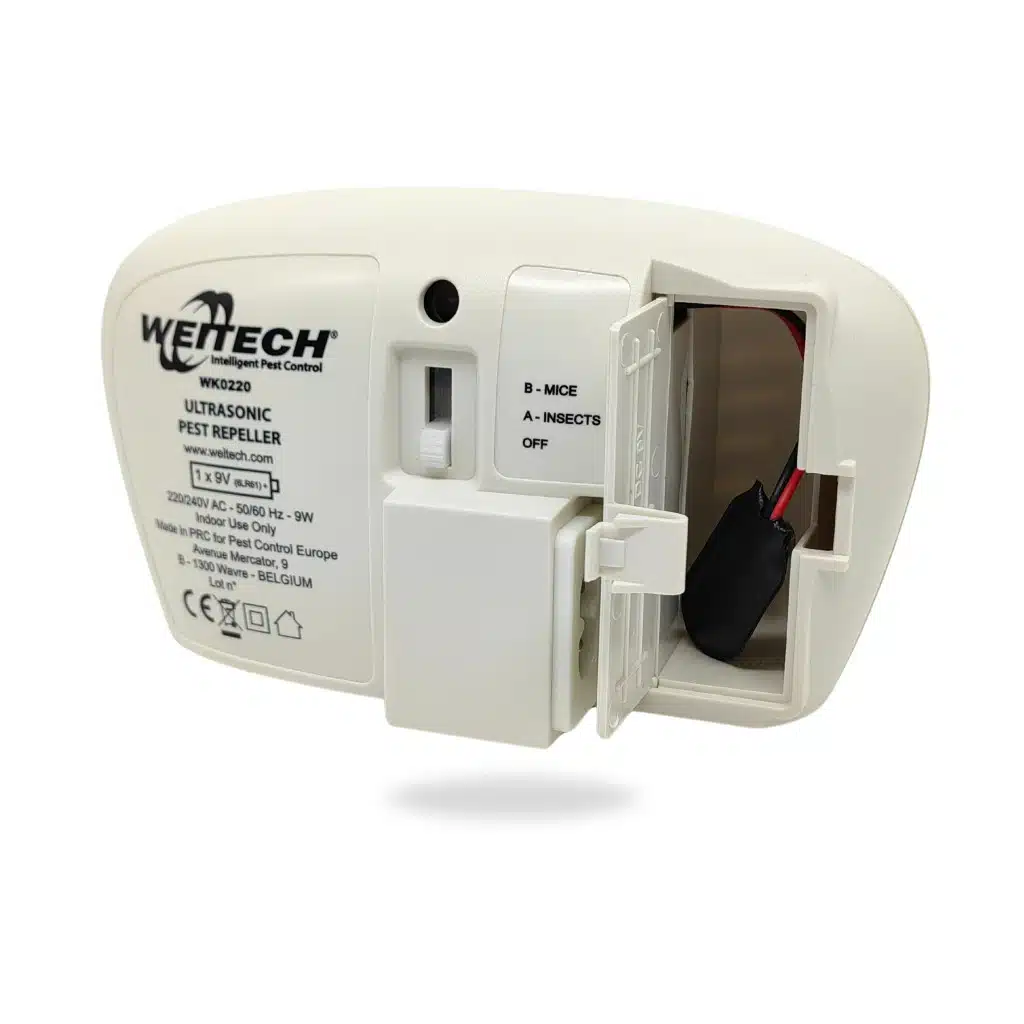Ultrazvukový odpudzovač proti škodcom 140 m2 Weitech WK0220 – Obrázok 4