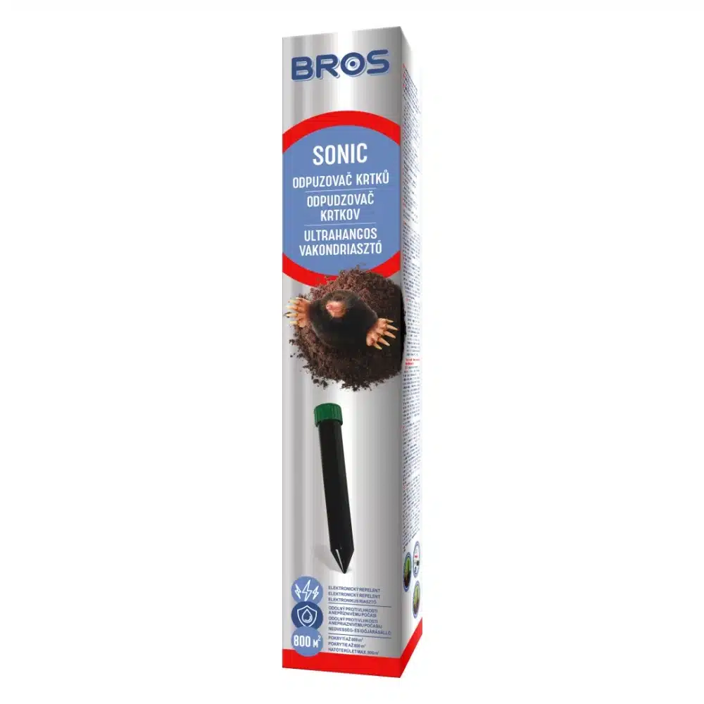 Odpudzovač proti krtkom a hrabošom BROS Sonic
