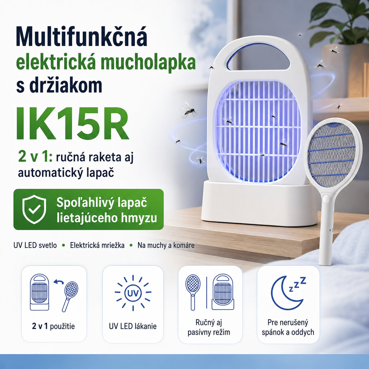Elektrická mucholapka s držiakom IK15R – Obrázok 5